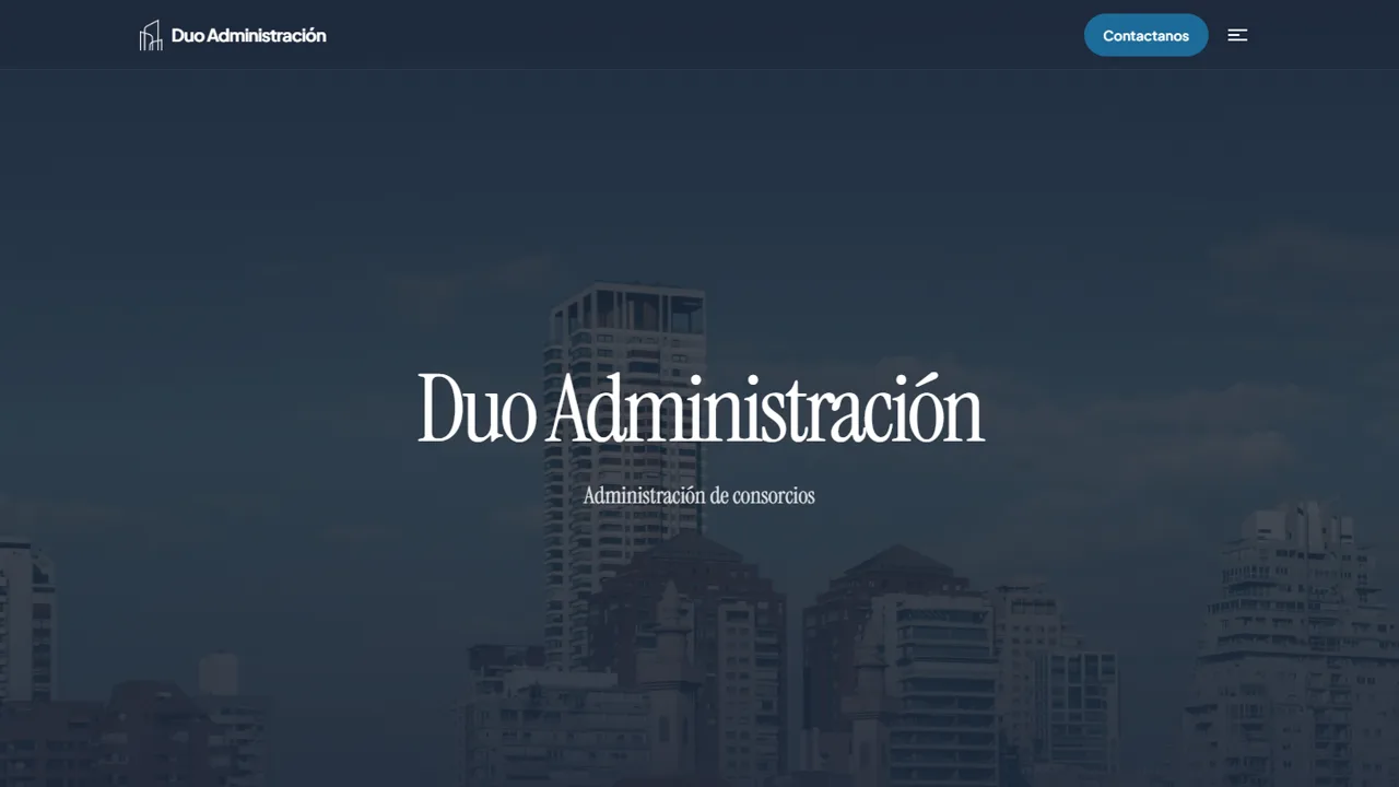 Vista previa del sitio de Duo Administración